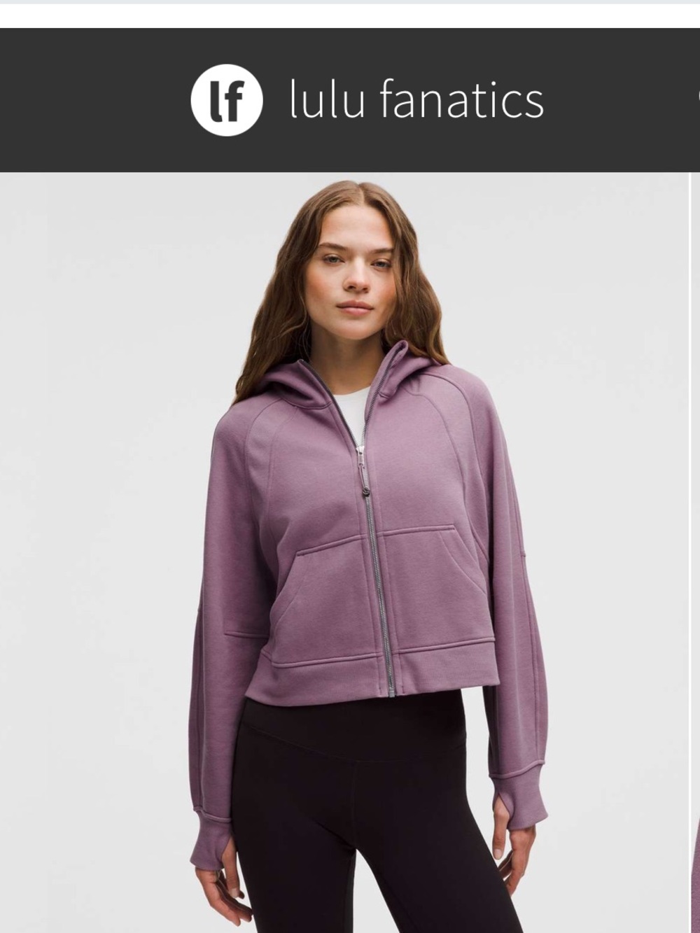 NWT Lululemon Scuba Oversized Full-Zip Hoodie XS/S Lavender Lux Mirror Silver